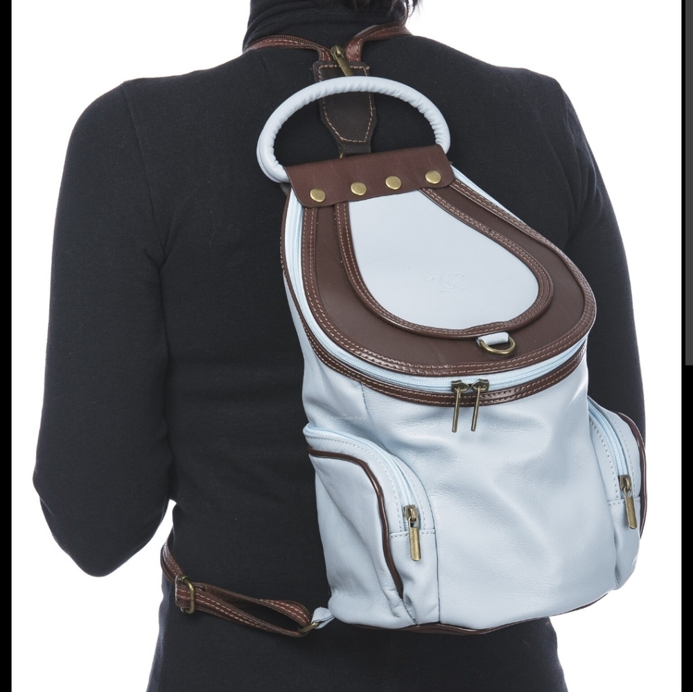 Genuine Leather VA Made in Italy Convertible Backpack